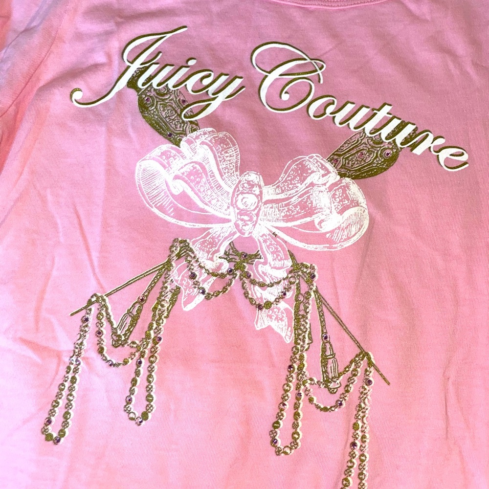 Rare Vintage Y2K Pink Juicy Couture Graphic Tee with Bling. Unworn✨💕